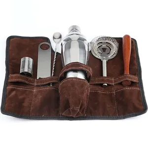 New Product Ideas 2024 Factory Direct online Top Seller Stainless Steel Cocktail Shaker Set Cocktail Bartending Tool Bag