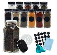 Vente en gros 100ml Mini carré pot à épices en verre pour le stockage des aliments pour les épices pot en verre ensemble avec couvercle personnalisé accepter