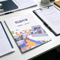 Carpeta de Presentación A4 Corporativa con Logotipo Impreso Personalizado, Sobre para Documentos Plegable con Bolsillos Dobles y Ranuras para Tarjetas de Visita