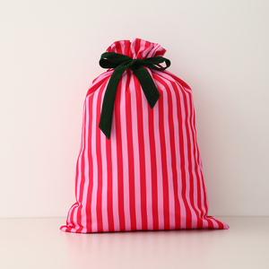 Túi Giáng Sinh in hình người tuyết bán buôn, túi quà Giáng Sinh có dây rút, in thăng hoa, vải canvas sọc lớn, có thể tái sử dụng, tùy chỉnh hình ông già Noel - Product Image 6