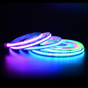 Tira de LED RGBIC COB direccionable de 12V 24V CC, 630 LED/m, sin puntos, cinta de 12mm, PCB, tira de LED RGB - Product Image 1