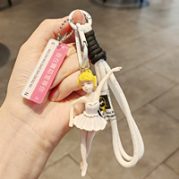 Porte-clés personnalisé poupée ballerine, figurine de danseuse 3D, pendentif de sac, cordon de poignet, souvenir de danse, porte-clés OEM