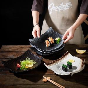 Rétro japonais assiettes irrégulières nourriture bleu noir luxe fête mariage restaurant poisson <span class=keywords><strong>sushi</strong></span> porcelaine dîner assiettes en céramique - Product Image 6
