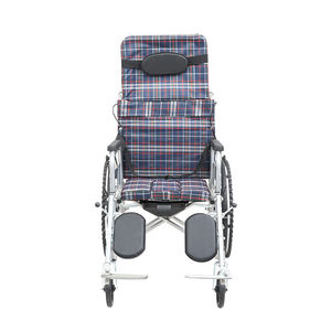 Kursi roda Manual sandaran belakang tinggi dengan desain datar penuh sandaran kaki angkat sandaran kaki dapat disesuaikan-untuk rehabilitasi - Product Image 1