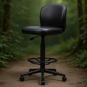 Tabouret pivotant Fami avec repose-pieds en polyuréthane 600x600x550/800 mm pour usage en atelier - Product Image 3