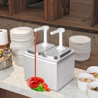 Peralatan Dapur Komersial Stainless Steel Plastik 2L Pompa Dispenser Saus Makanan Cepat Saji Pizza Burger-Hotel Restoran LFGB