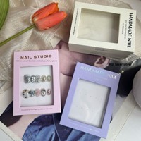 Boîte d'emballage haut de gamme pour nail art portable, en forme de livre, avec logo estampé or, fenêtre transparente et carte insérée bronzée – La boîte idéale