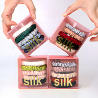 Élastiques à cheveux en soie colorés, Scrunchies personnalisés avec logo, Bandeaux à cheveux imprimés, Accessoires Scrunchy en soie