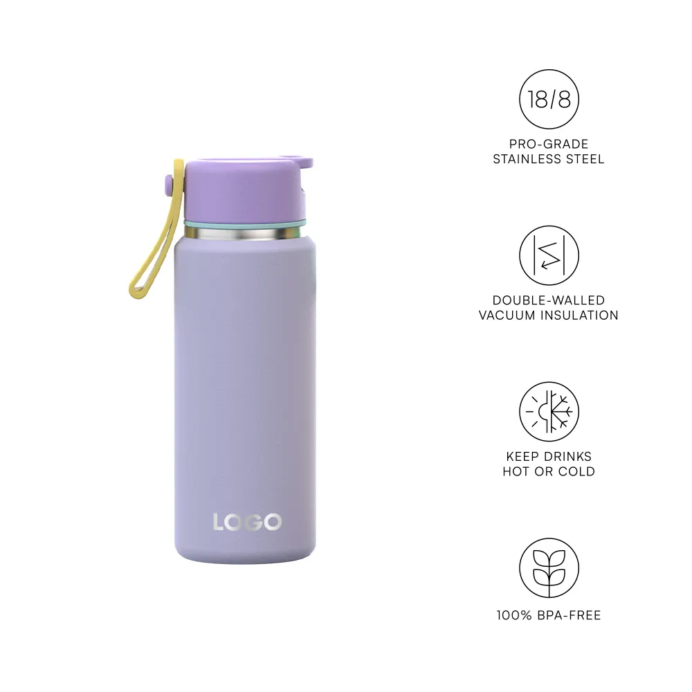 New Insulated Stainless Steel Cute Kids Water Bottle Vacuum Flask Water Bottle with Lid Pocket Water Bottle Easy for Carrying
