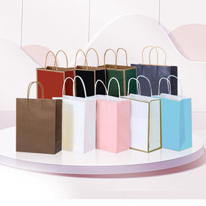 Sacs de restauration rapide à emporter pour faire les courses Sac en papier kraft recyclable multicolore avec impression personnalisée pour <span class=keywords><strong>restaurant</strong></span> magasin - Product Image 3