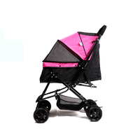 Poussette pour chien à 4 roues bon marché et portable avec poignée réversible Poussette de voyage pour chien en plein air