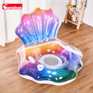 Samebust Seashell <b>Inflatable</b> Lounger Rainbow Color PVC <b>Floating</b> Seat For Pool Beach Relaxation - Product Image 2