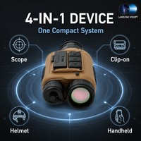 Caméra thermique compacte 4-en-1 de 340g, imagerie fluide 60Hz, écran HD 1080P, fixation casque, lunette manuelle, équipement optique à commutation rapide