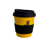12oz Gelas Kartun Lucu Gelas Serat Bambu Ramah Lingkungan Dapat Digunakan Kembali Desain Kustom Anak-anak Pelajar Kedai Kopi Acara