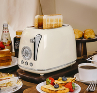 Grille-Pain Rétro 2 Fentes Sandwich Pop-Up en Acier Inoxydable