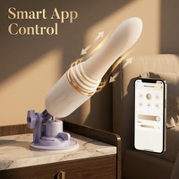 Machine sexuelle vibrante télescopique entièrement automatique APP, rechargeable par USB, 100 % étanche, en silicone de qualité médicale