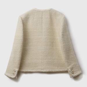 Nuovi arrivi autunno <span class=keywords><strong>Beige</strong></span> <span class=keywords><strong>cappotto</strong></span> tessuto Tweed con fodera giacche top donna Blazer tempo libero due tasche <span class=keywords><strong>cappotto</strong></span> <span class=keywords><strong>corto</strong></span> donna - Product Image 2