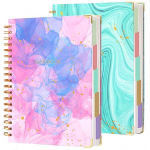 B5 Wholesale Modern Multifunction Hardcover School Custom Legal Pad Dividers Spiral Notebook 100 Sheets <b>Pink</b> Green Custom Logo - Product Image 1