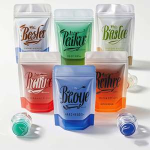 Logotipo personalizable Stand-Up Bolsas de bebidas reutilizables 100mL 200ml 250ml Barra de plástico Frascos de licor congelado Comida para mascotas Goma de mascar Gelatina - Product Image 1