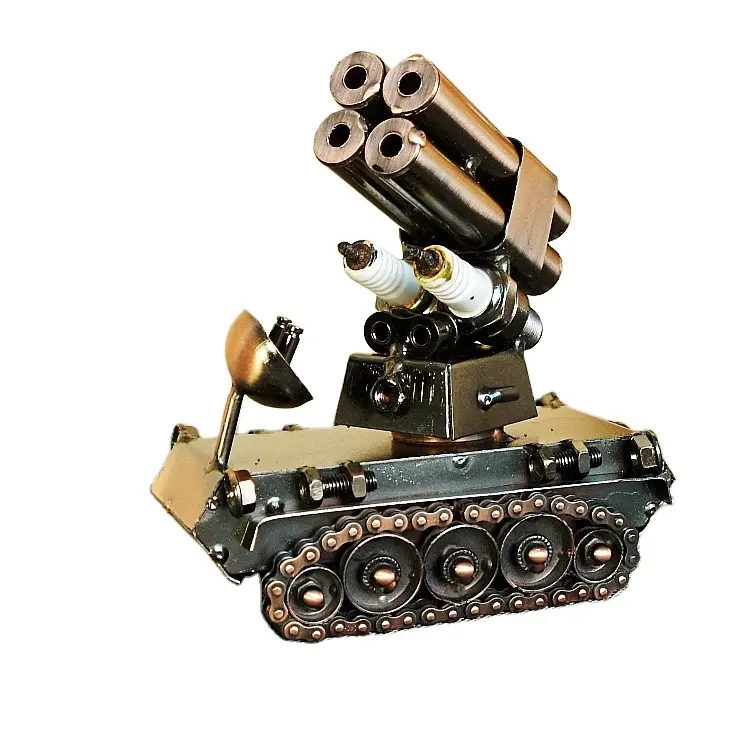 En çok satan Diecast oyuncak tankı modeli Metal el sanatları antika dört tabancası topu modeli çocuklar için