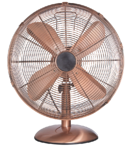 Vente en gros 12 pouces 40W AC moteur ventilateur de table économie d'énergie à faible bruit cuivre argent aspect métal antique US Portable certifié ROHS - Product Image 3