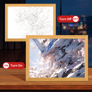 Light up Peinture Anime Personnage GUNDAM Cadre En Bois Affiche Led Bandes Ombre Boîte À Lumière Art Peinture Avec 3 Couleur veilleuse - Product Image 4