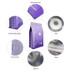 Sacs à café personnalisés mats à fond plat avec valve, 250g, 500g, 8oz, 1kg, 2lb, pour l'emballage des grains de café - Product Image 2