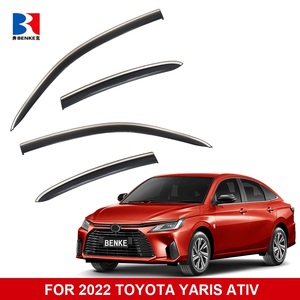 แผ่นบังแดดหน้าต่างแบบติดเทปสำหรับ Toyota <span class=keywords><strong>YARIS</strong></span> <span class=keywords><strong>ATIV</strong></span>(xp210/ac100) ปี 2022+ ชุดบังลมหน้าต่าง 4 ชิ้น ป้องกันฝน - Product Image 2