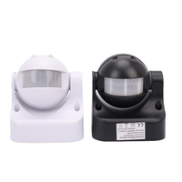 Détecteur de mouvement infrarouge PIR extérieur 180 degrés, indice de protection IP44, puissance réglable 300W-1200W, sensibilité à la lumière réglable, sécurité, détection de mouvement