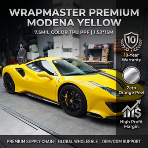 WRAPMASTER 1.52*15m pellicola protettiva per vernice <span class=keywords><strong>Modena</strong></span> Yellow TPU PPF veicolo avvolge pellicola cambio colore auto - Product Image 1