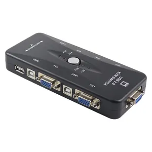 Usb Kvm Switch Box 4 Port Vga Video Sharing Adapter 4 In 1 Out Handmatige Switcher Met Usb Kabels Vga usb 4 In 1 Out Knop Schakelaar