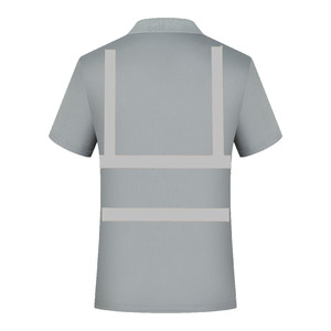 CB169-XZLT025 100% polyester Polo phản quang an toàn t Áo sơ mi khả năng hiển thị cao T-Shirt phản quang an toàn polo Áo sơ mi biểu tượng tùy chỉnh - Product Image 3