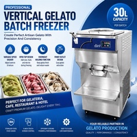 Mesin Gelato Vertikal Komersial 15L Stainless Steel dengan Kontrol Layar Sentuh Pembuat Es Krim Susu & Buah