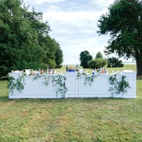 Comptoir de table de bar à panneau moderne blanc massif pour la maison Bar Hôtel Entrée Mariage Événements-Mobilier commercial multifonctionnel durable