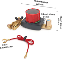 Nouveau Voltmètre Numérique avec Affichage 12V 24V 5-60A, Interrupteur de Déconnexion de Batterie Bipolaire avec Bornes en Cuivre pour VR, Voiture, Bateau, Marine