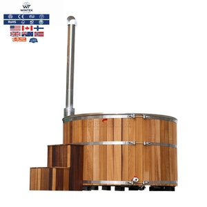 Jacuzzi de Madera Sólida de Diseño Moderno para Exteriores, de Cedro, con Capacidad para 2-4 Personas, Híbrido, con Calefacción a Leña y Hidromasaje - Product Image 1
