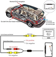Caméra de recul pour plaque d'immatriculation, vision nocturne, caméra de recul avec 8 LED 170 °   Caméra de sécurité universelle à angle de vue large pour assistance au recul