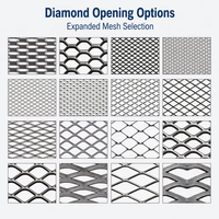 Panneau de plafond en métal expansé décoratif à motif diamant aplati