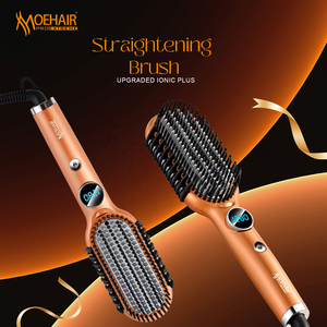 <span class=keywords><strong>Brosse</strong></span> <span class=keywords><strong>lissante</strong></span> ionique professionnelle en céramique Moehair, best-seller, pour un lissage rapide à domicile ou en salon - Product Image 2