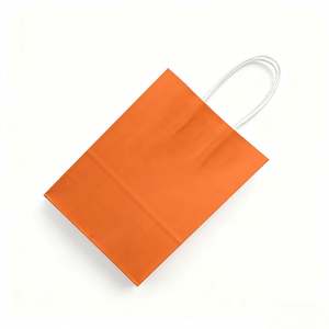 Sacs en papier kraft recyclables KM avec votre propre logo, petit sac en papier avec poignée - Product Image 2