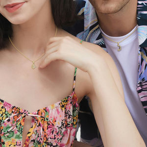 FY mode <span class=keywords><strong>Couple</strong></span> colliers Boho chaîne en acier inoxydable pierres précieuses soleil et lune correspondant pendentif BFF collier filles bijoux <span class=keywords><strong>cadeau</strong></span> - Product Image 6