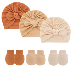 Conjuntos de Gorros Antiarañazos para Bebés, Gorro de Orejas de Conejo, Gorro de Punto de Algodón, Logotipo Personalizable - Product Image 4