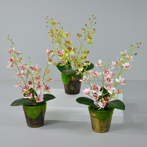 Artesanía Dongchen, Bonsái Artificial de Cymbidium de 30cm-100cm, Flores de Seda para Decoración del Hogar y Accesorios para Bodas - Product Image 1