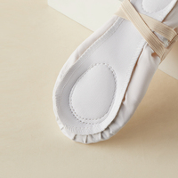 Chaussures de danse de ballet blanches souples avec broderie élastique tétraédrique bon marché pour enfants Chaussures de danse en toile pour enfants Chaussures de sport de danse