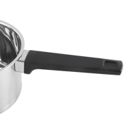Ensemble de casseroles et poêles en acier inoxydable de forme droite, personnalisable par l'usine OEM, avec couvercle en verre plat