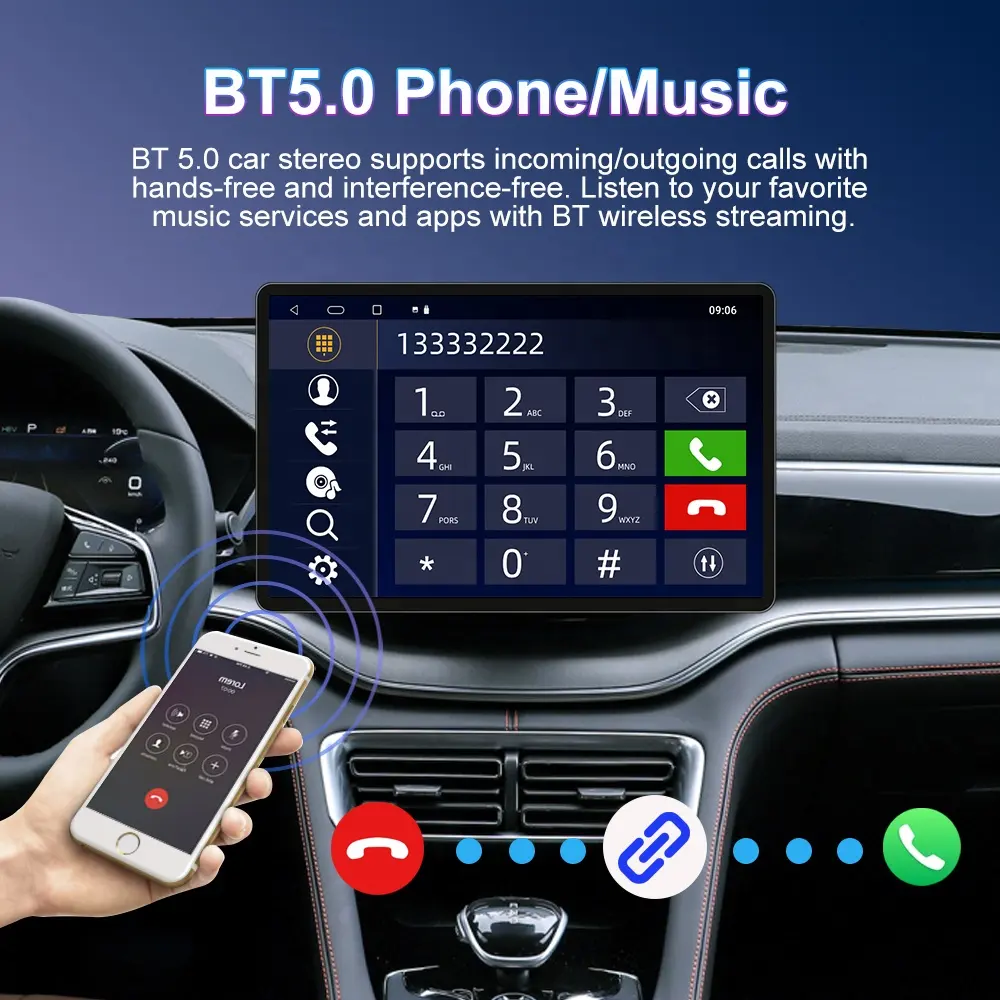 Универсальная 12-дюймовая приборная панель, Android 11 система ОЗУ 4/6 Гб ПЗУ 64/128 Гб 4 Гб, Android Auto Carplay Gps навигация 2 Din автомобильное радио
