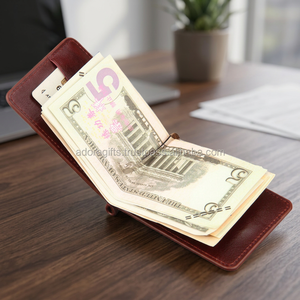 Hot Sale Factory Direct Genuine Leather Men's Customizable Solid Pattern Fine Quality OEM/ODM <b>Money</b> Clip <b>Wallet</b> 29 Years - Product Image 3