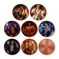 Pièce de monnaie en cuivre pur 999 de 1 OZ, motif gentleman élégant, impression couleur, personnage masculin, pièce de collection
