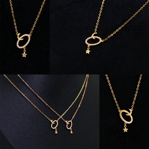 Collar con Colgante <span class=keywords><strong>de</strong></span> Diamante Natural en Oro <span class=keywords><strong>de</strong></span> 18K, Lujoso, Unisex, para Uso Diario, Regalo, Amuleto <span class=keywords><strong>de</strong></span> Moda, Conexión Romántica <span class=keywords><strong>de</strong></span> Luna y Estrella - Product Image 6