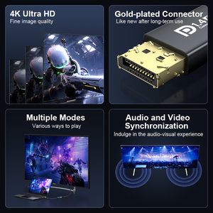 ULT-unite Adaptador <span class=keywords><strong>DisplayPort</strong></span> 1.4 DP Macho <span class=keywords><strong>a</strong></span> <span class=keywords><strong>HDMI</strong></span> Hembra Personalizado de 0.2m 4K para Conectar Computadora Portátil <span class=keywords><strong>a</strong></span> Monitor, Proyector, TV - Product Image 2